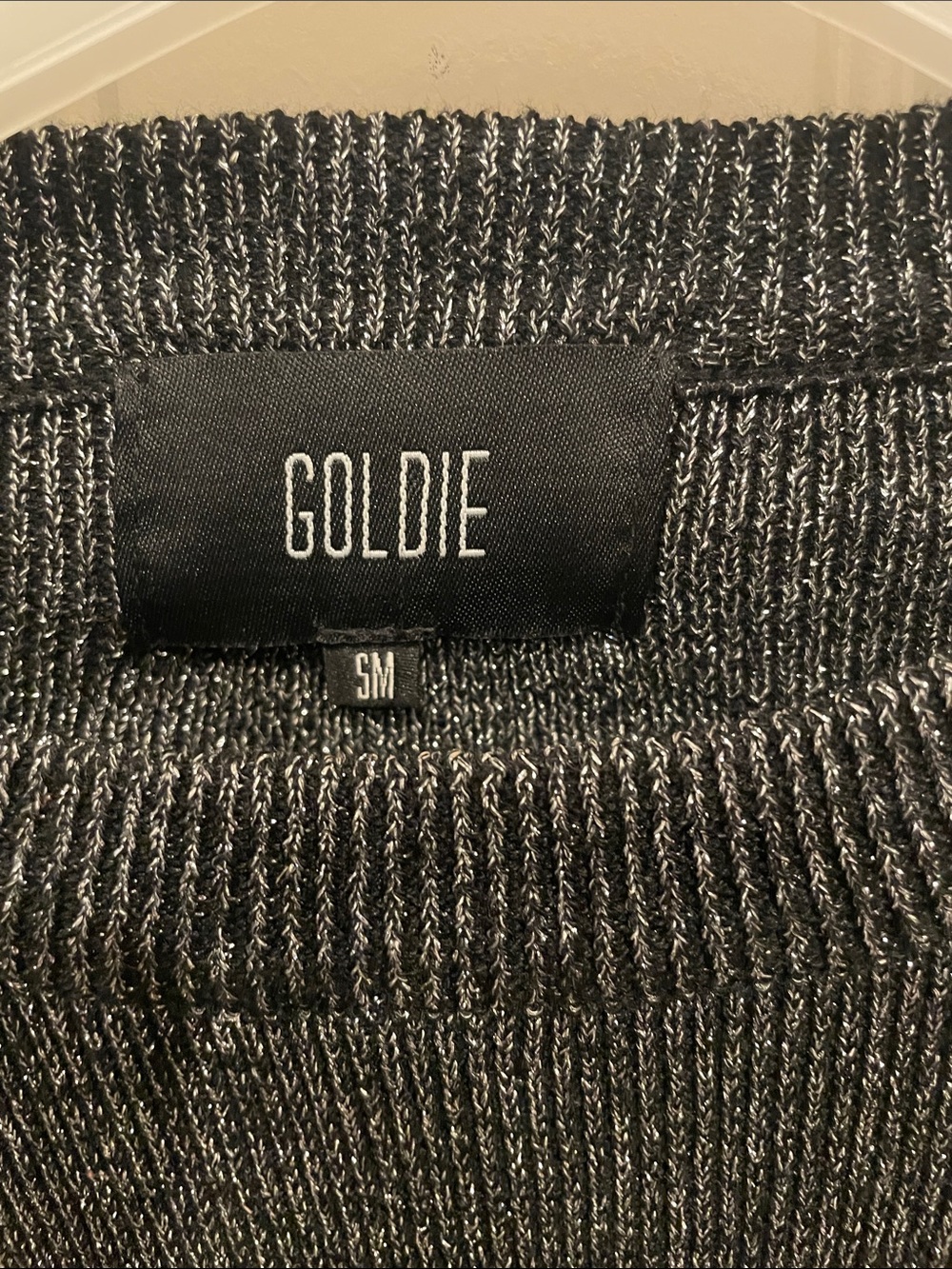 Goldie Shimmery Charcoal Metallic Crewneck Sweater - Picture 2 of 5